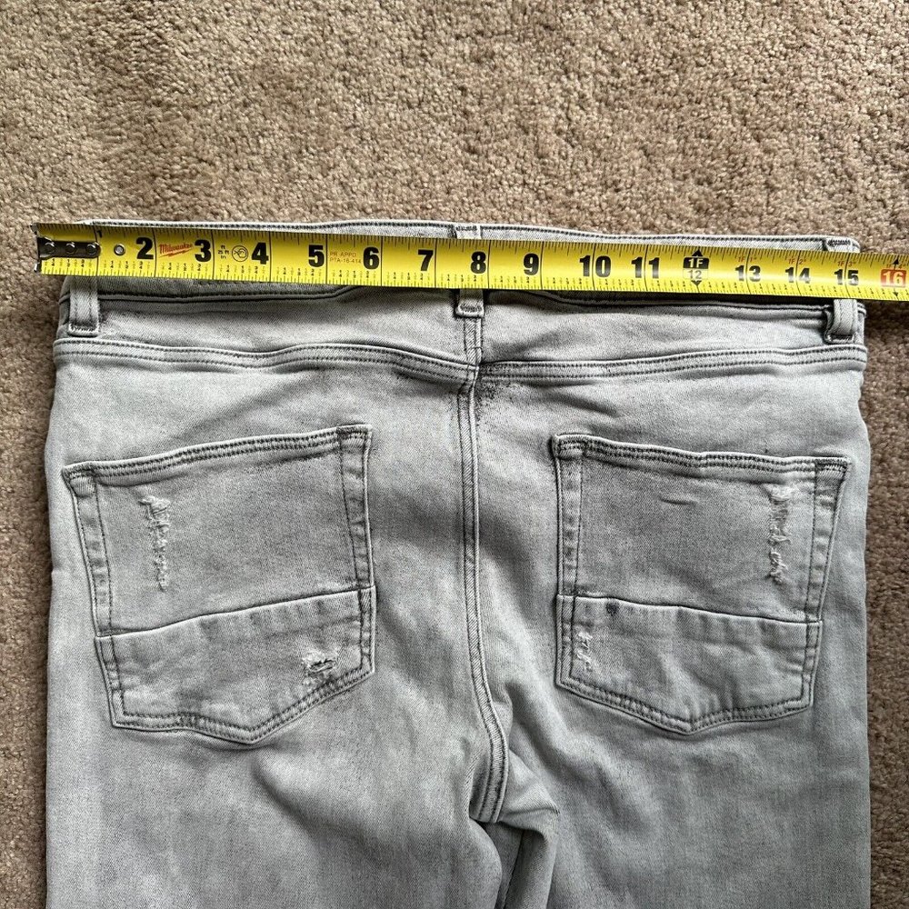 Asos Jeans Women's Size 32x34 Casual Skinny Denim Grey Light Distressed - Picture 8 of 15